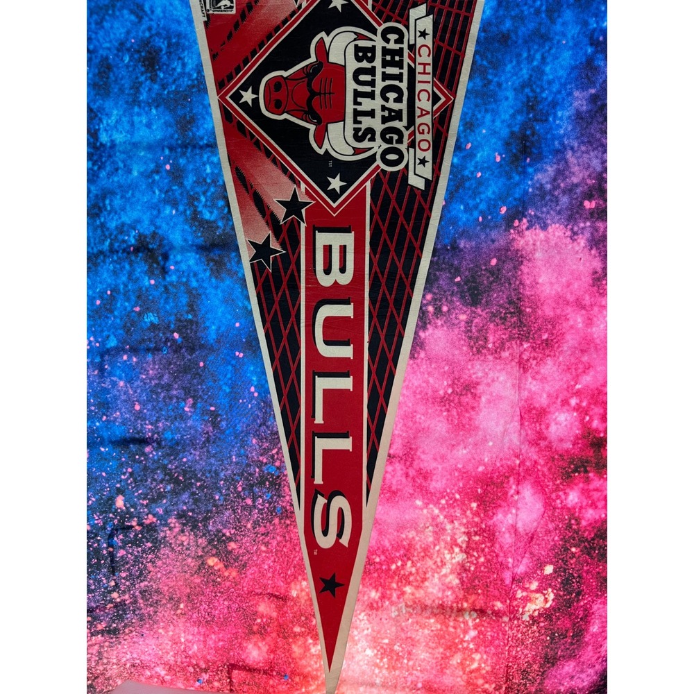 Vintage 90s Chicago Bulls NBA Wincraft Sports Pennant Red Black White Basketba
